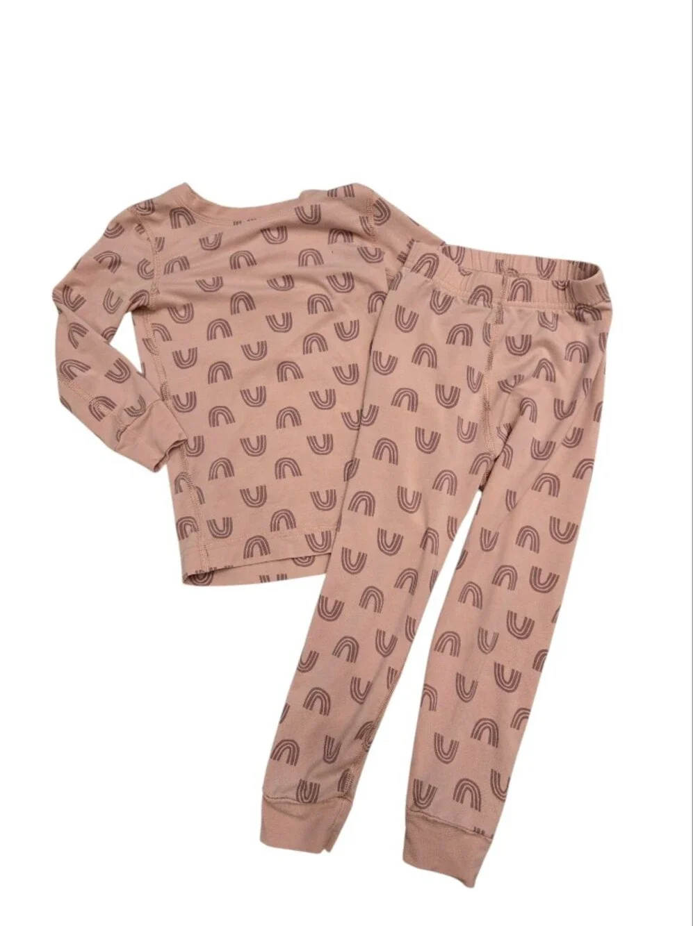 Hanna Andersson Pink Rainbow Patterned Print 2pc Pajama Set